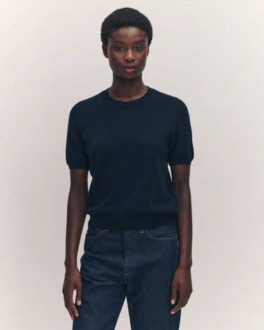 Emer Cashmere T-Shirt | Navy