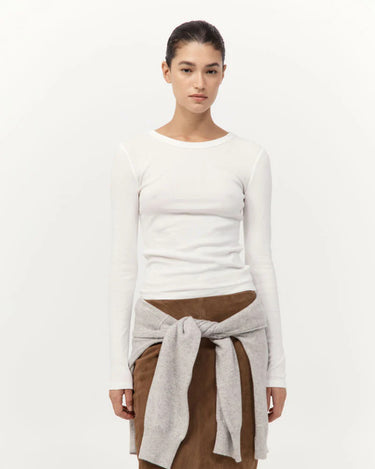 Organic Cotton Long Sleeve Top | White