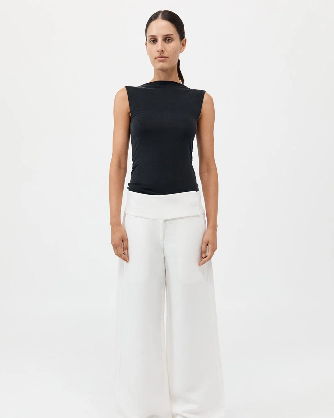 Cupro Jersey Top | Black