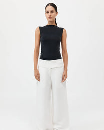 Cupro Jersey Top | Black