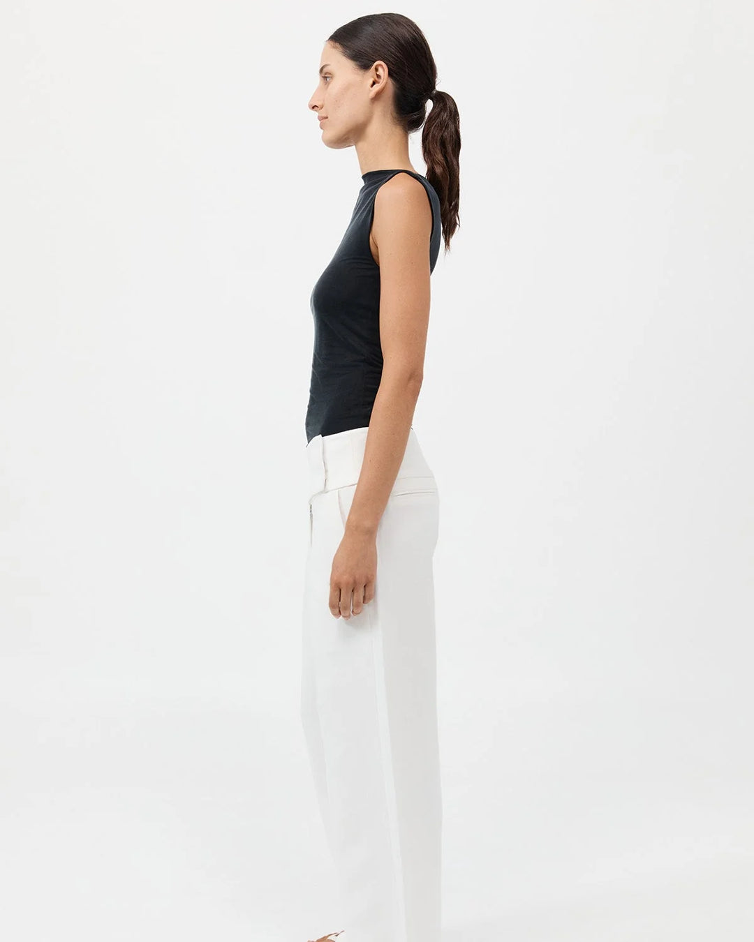 Cupro Jersey Top | Black