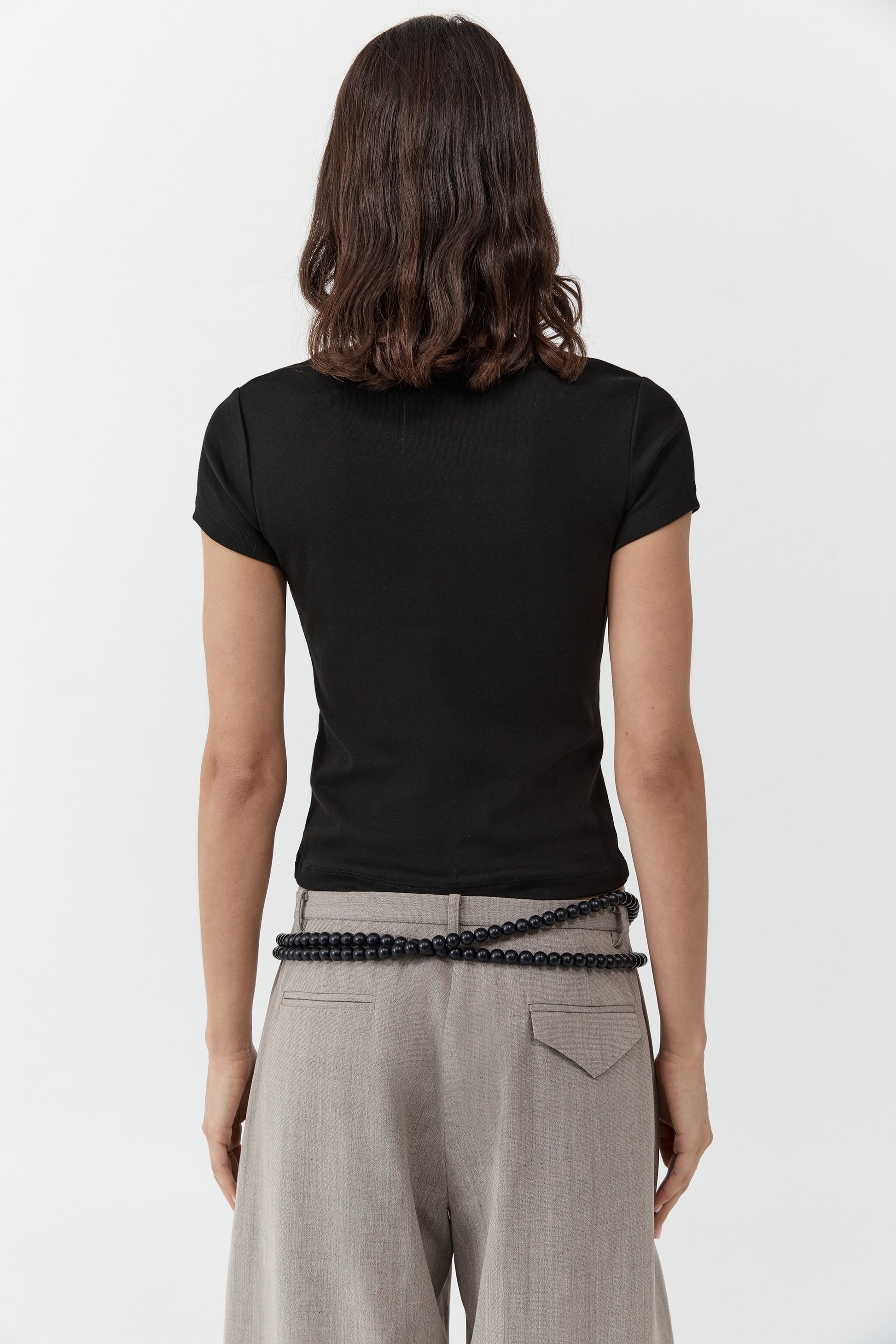 Organic Cotton V Neck Tee | Jet Black