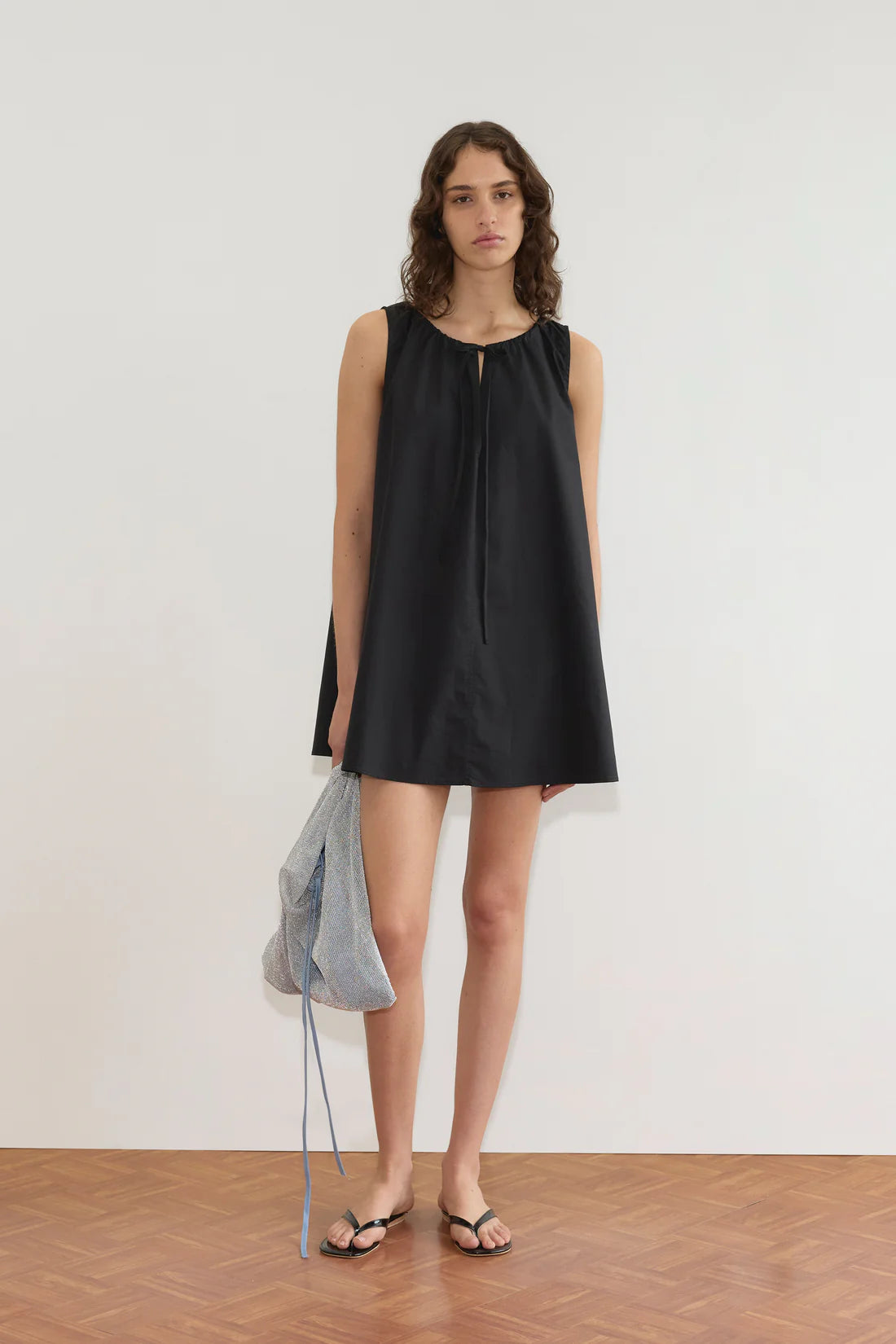 Drawcord Dress | Black