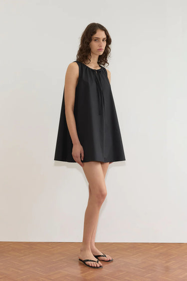 Drawcord Dress | Black