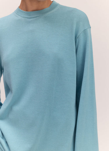 Long Sleeve Slouchy T-Knit in Blue
