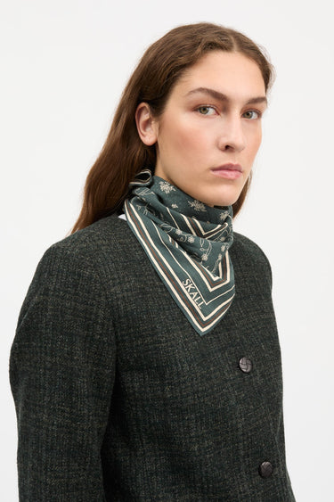 Classic Scarf | Dark Green & Brown | 55x55