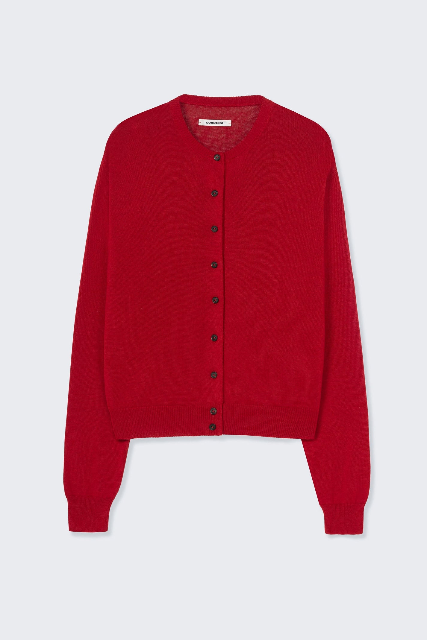 Cotton &amp; Silk Cardigan | Red