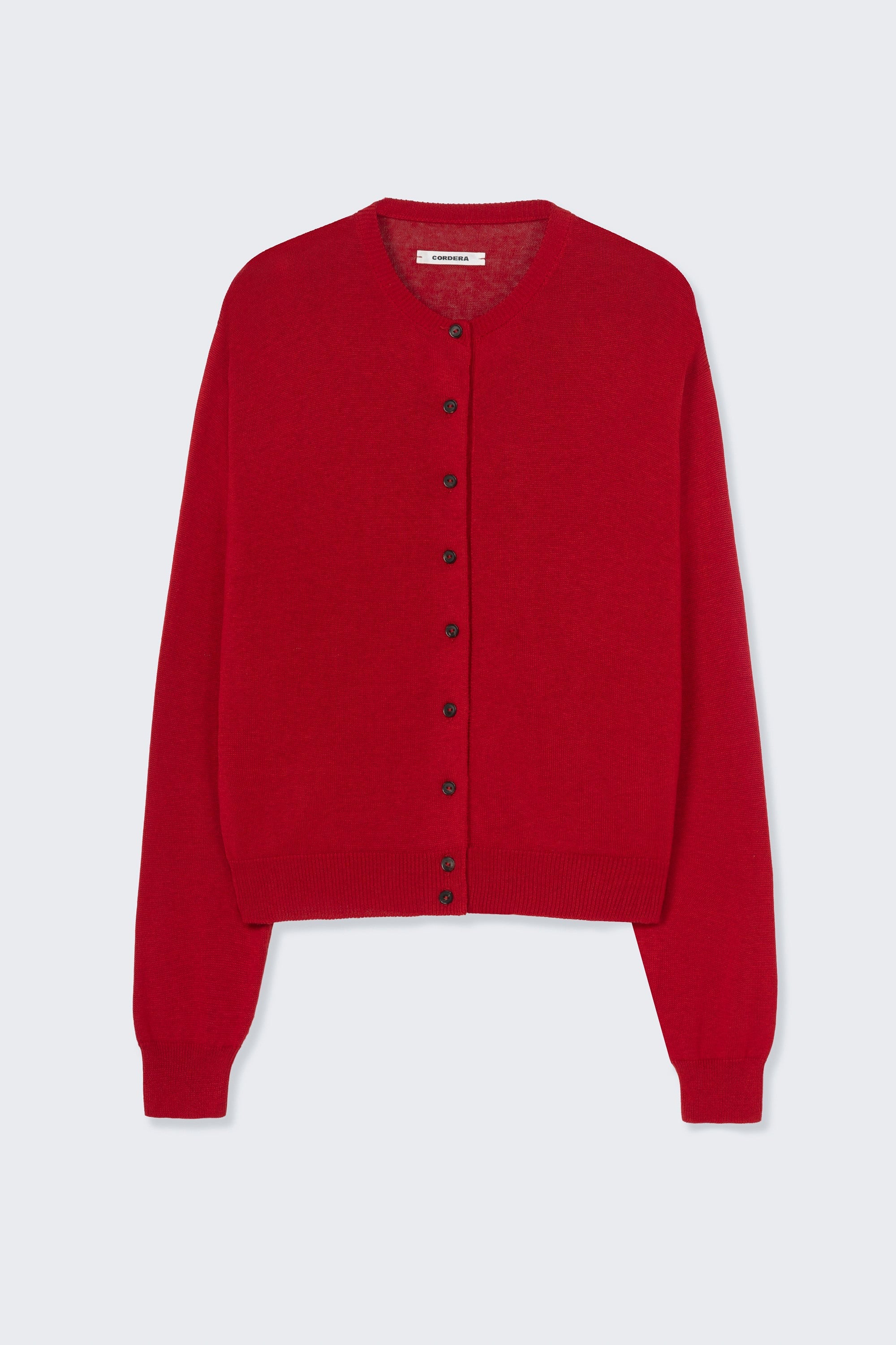 Cotton &amp; Silk Cardigan | Red