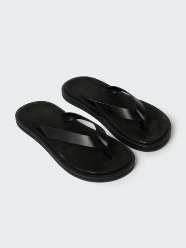 Curren Leather Sandal | Black