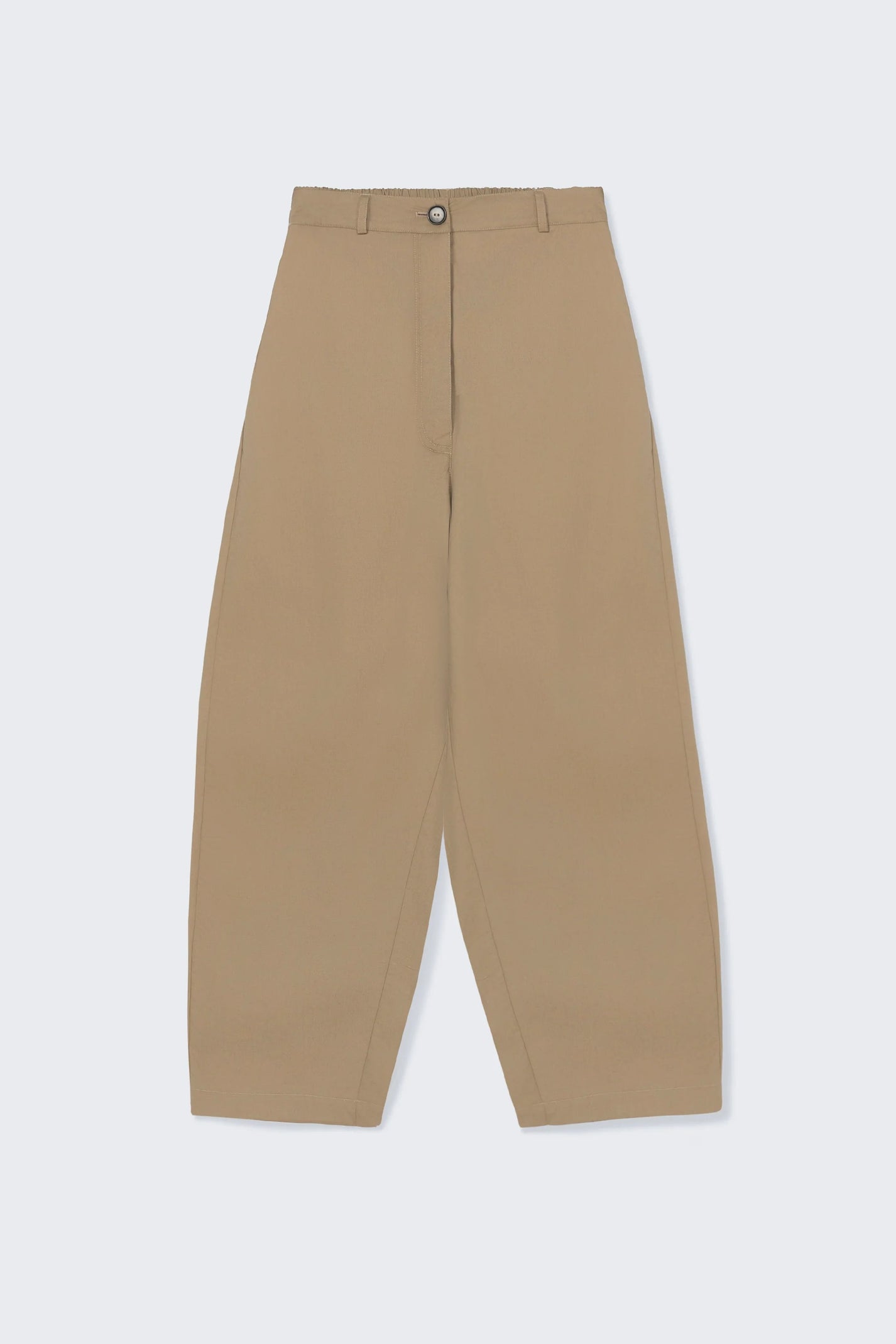 Cotton Curved Pants | Camel