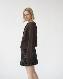 Shetland Wool Cardigan | Brown