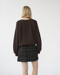 Shetland Wool Cardigan | Brown