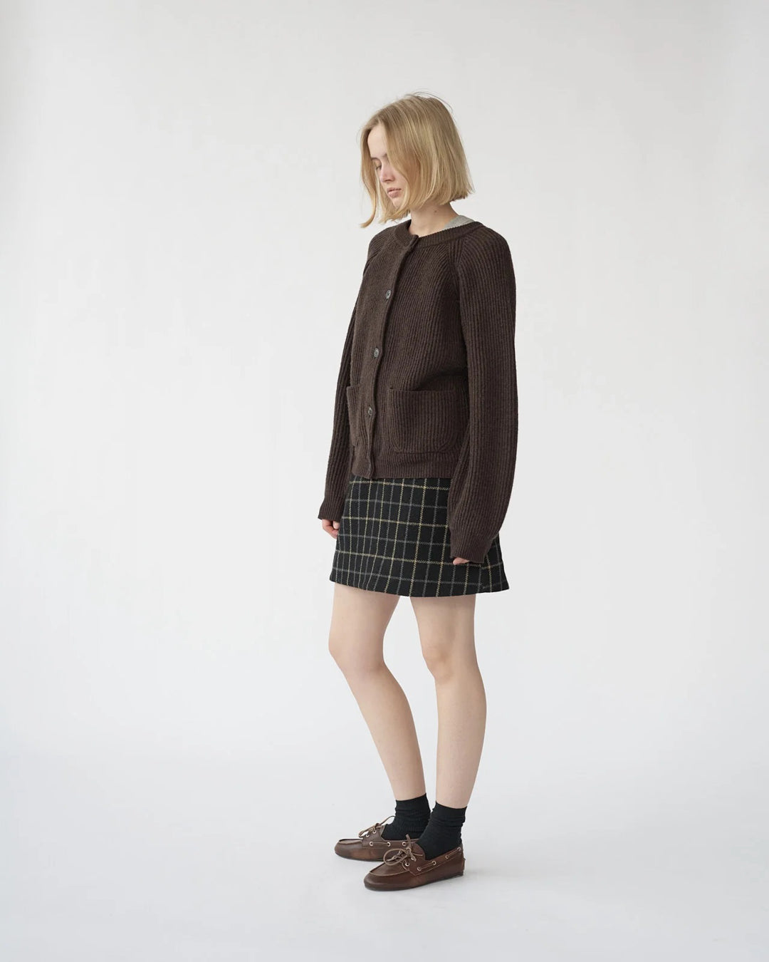 Shetland Wool Cardigan | Brown