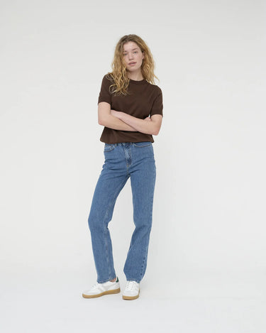 Hemp Cotton Straight Jeans | Washed Blue