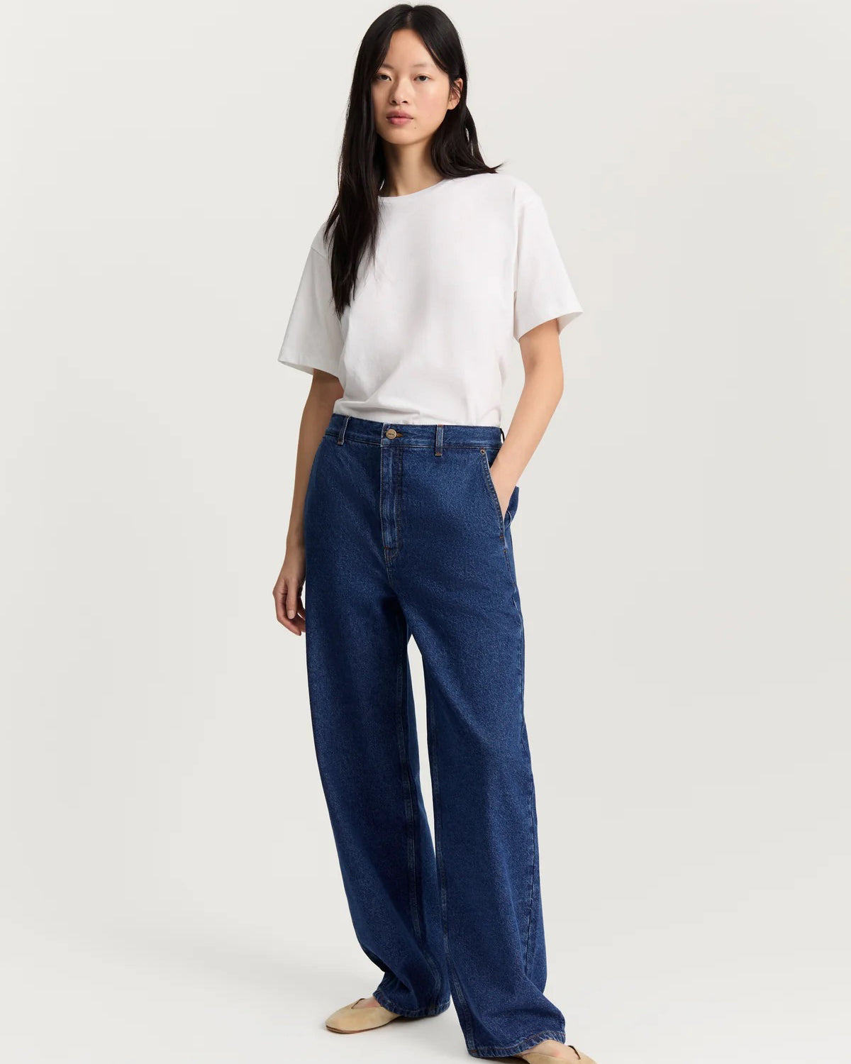 Carlo Midwaist Wide Jeans | Mid Blue