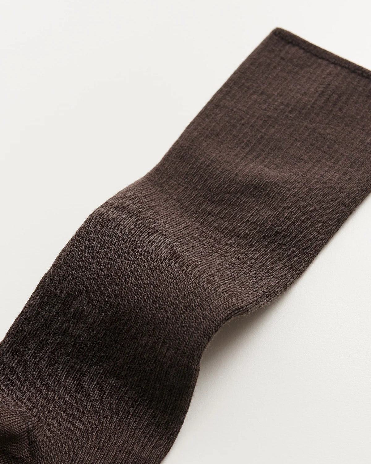 Wool Rib Socks | Brown