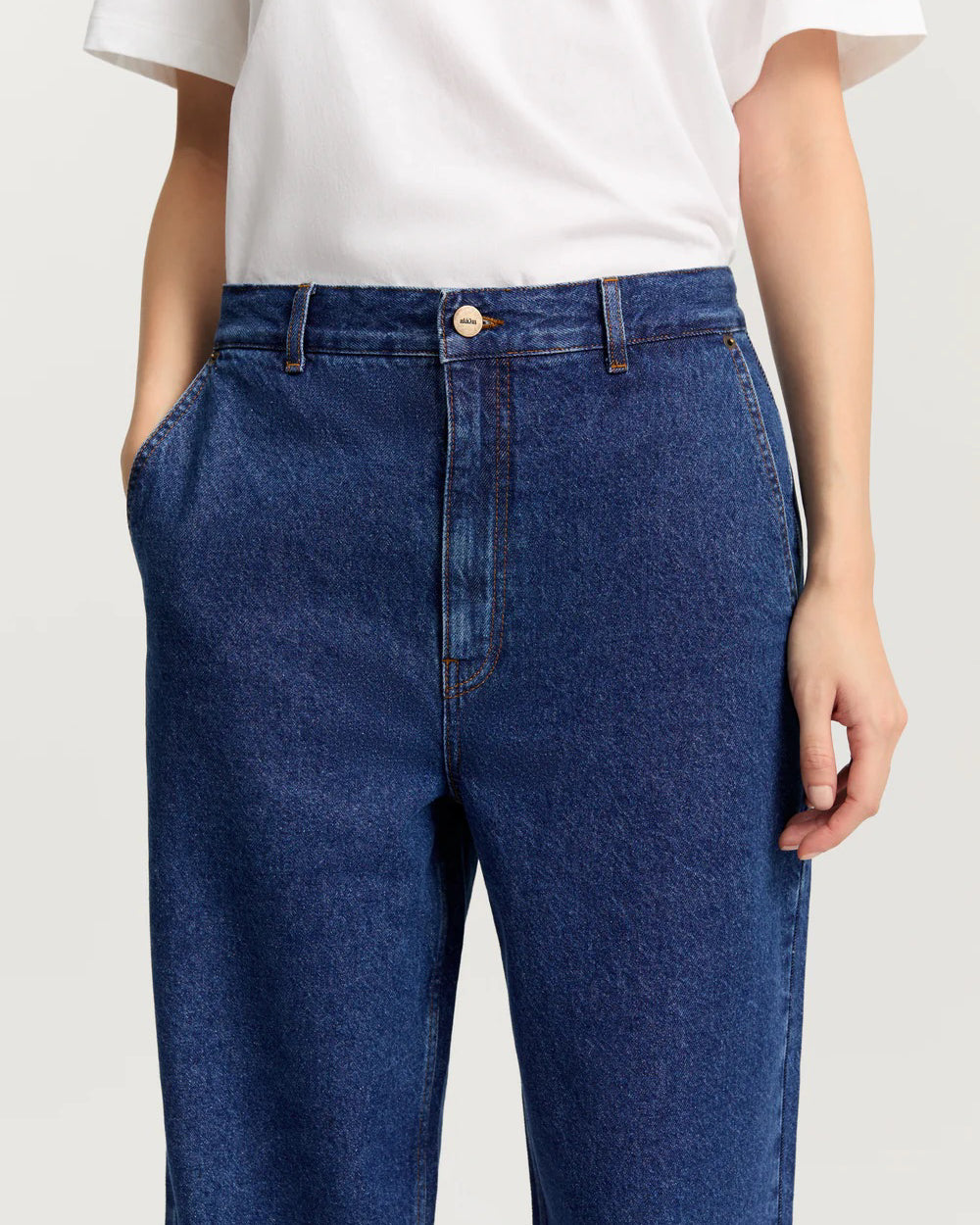 Carlo Midwaist Wide Jeans | Mid Blue
