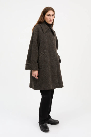 Beate Coat | Brown/Black Twill