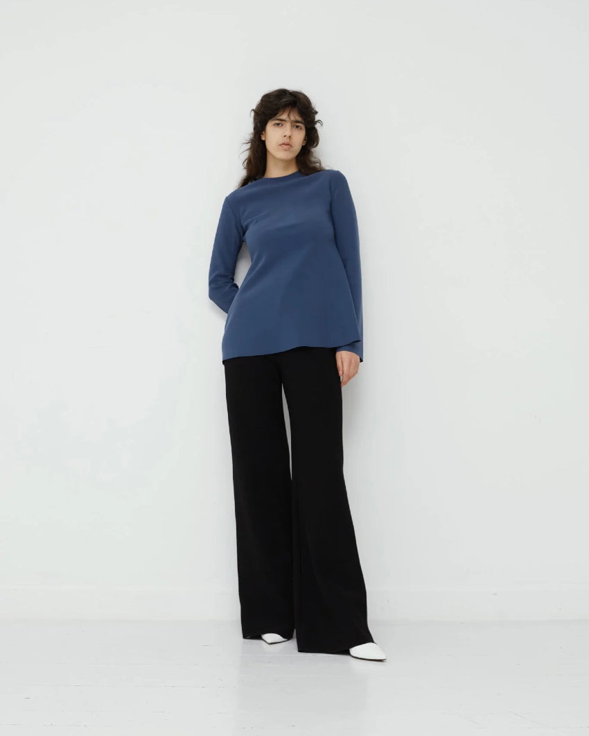 Wide Bootcut Trousers | Black