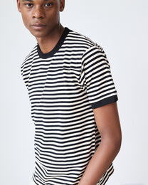 Football Tee | Black/Dove Stripe