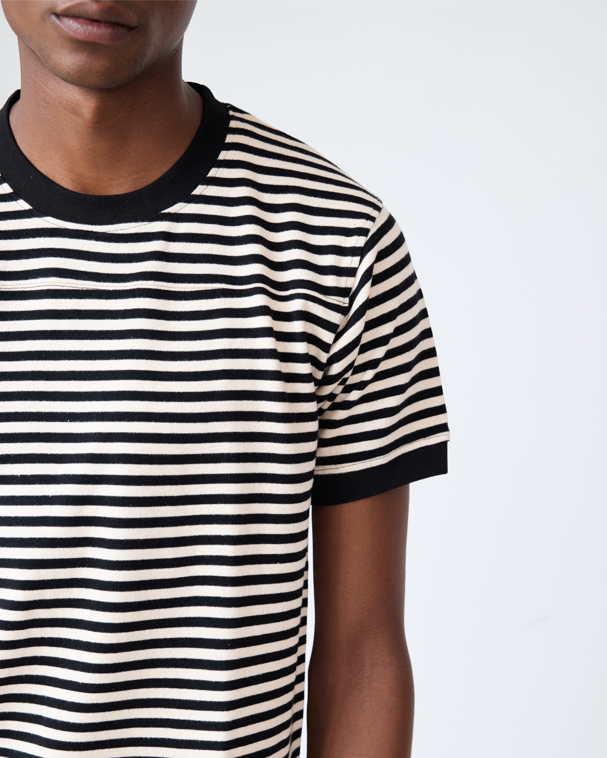 Football Tee | Black/Dove Stripe
