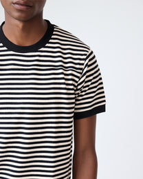 Football Tee | Black/Dove Stripe