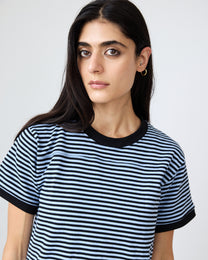 Football Tee | Black/Ice Stripe