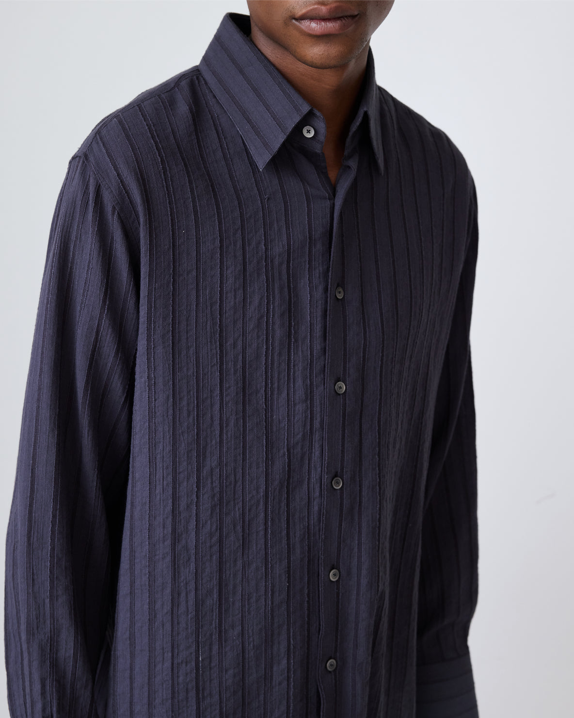 Business Shirt | Navy Enzyme Stripe