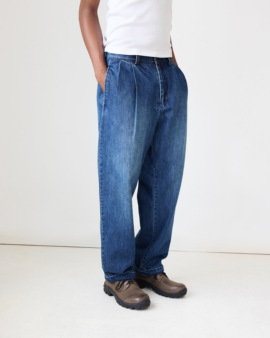 Washed Pleated Jean | Sawyer Wash