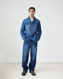 Denim Chicago Coat | Sawyer Wash