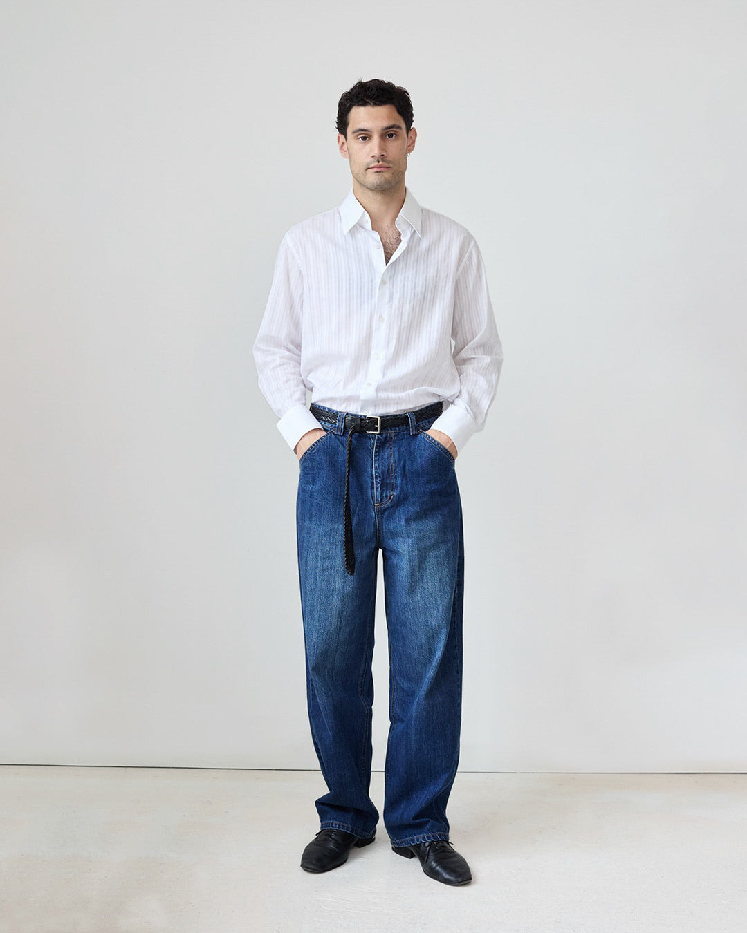 Business Shirt | White Tonal Stripe