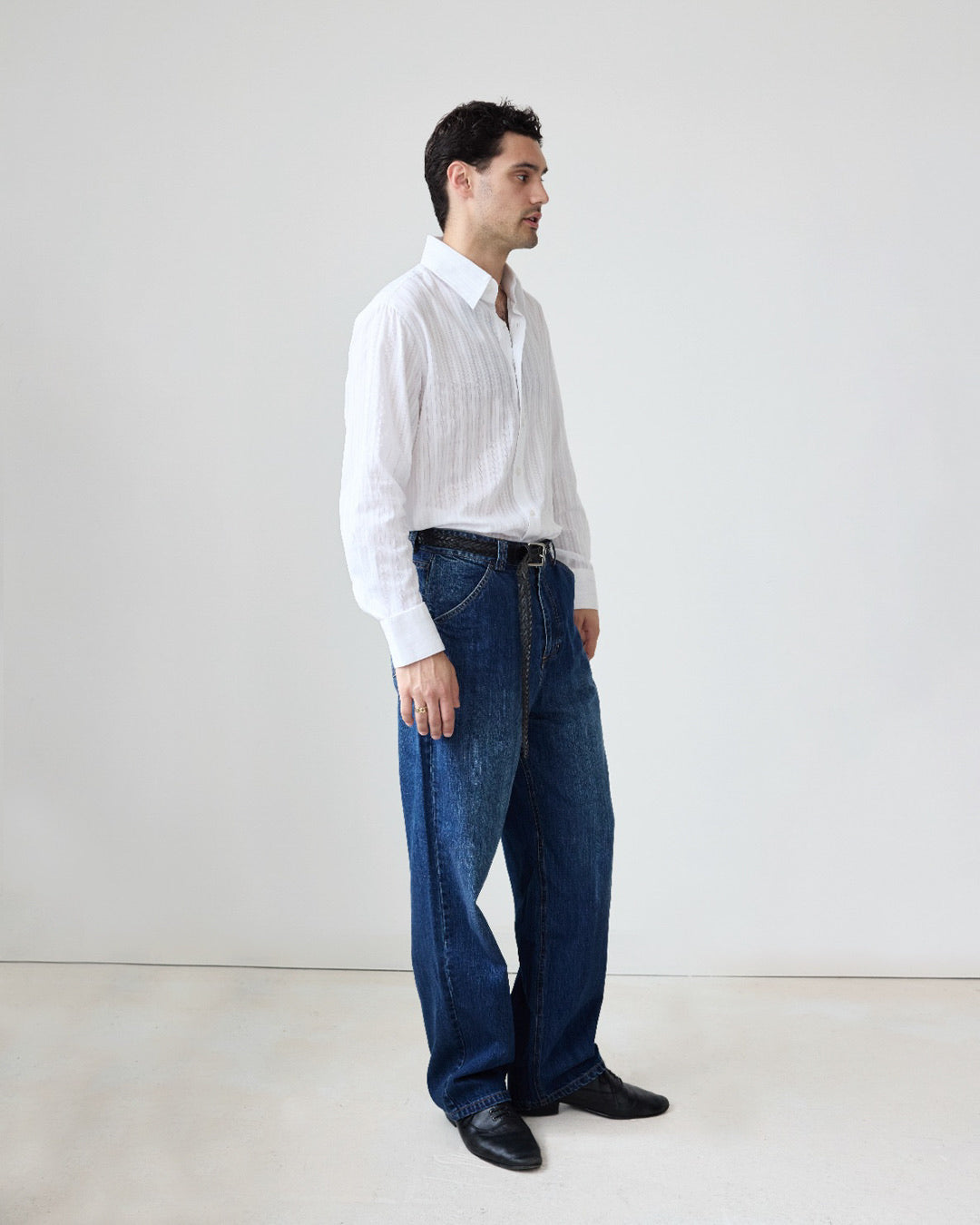 Business Shirt | White Tonal Stripe