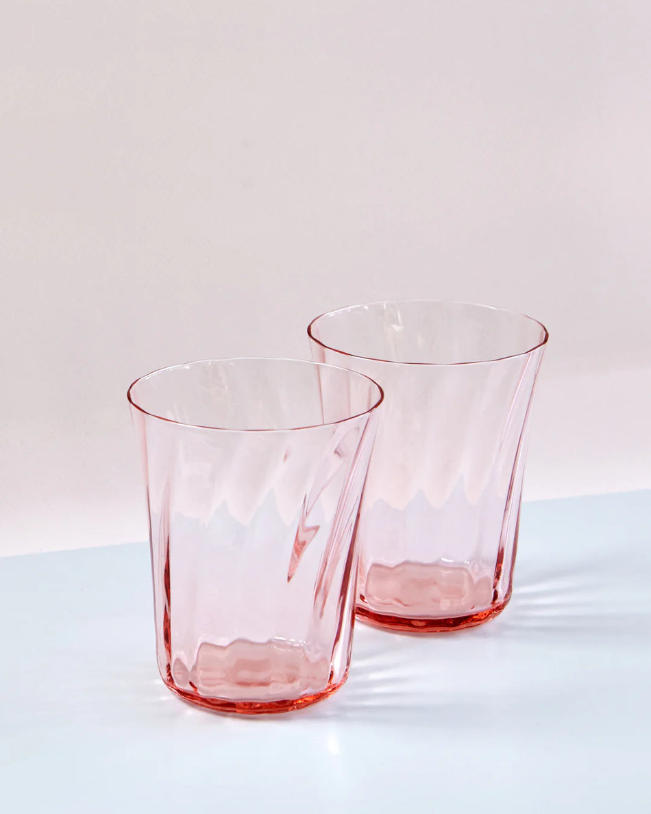 Concave Glass | Rose | Swirl | Box of 2