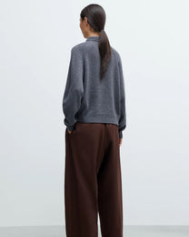 Merino Wool Polo Sweater | Grey