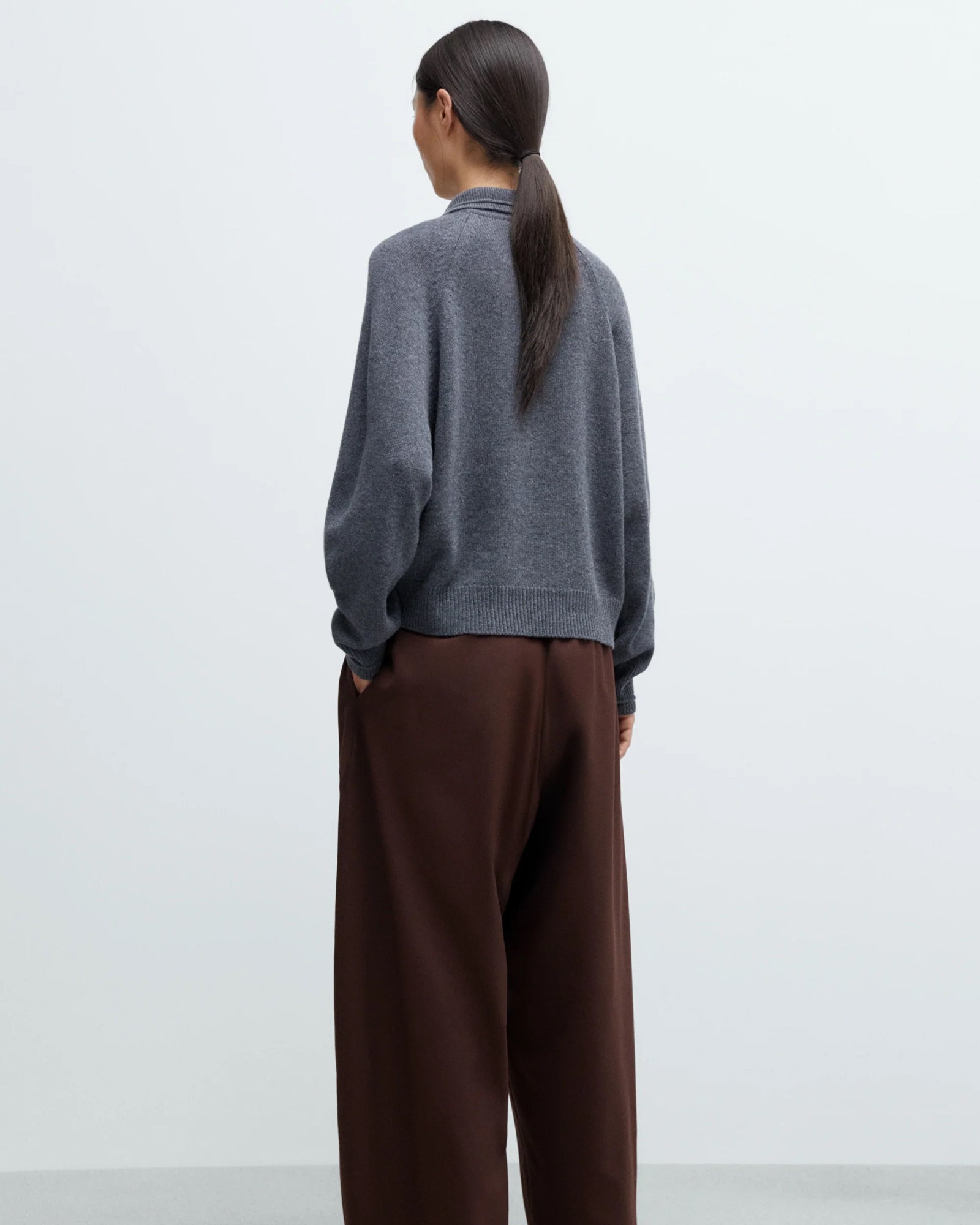 Merino Wool Polo Sweater | Grey