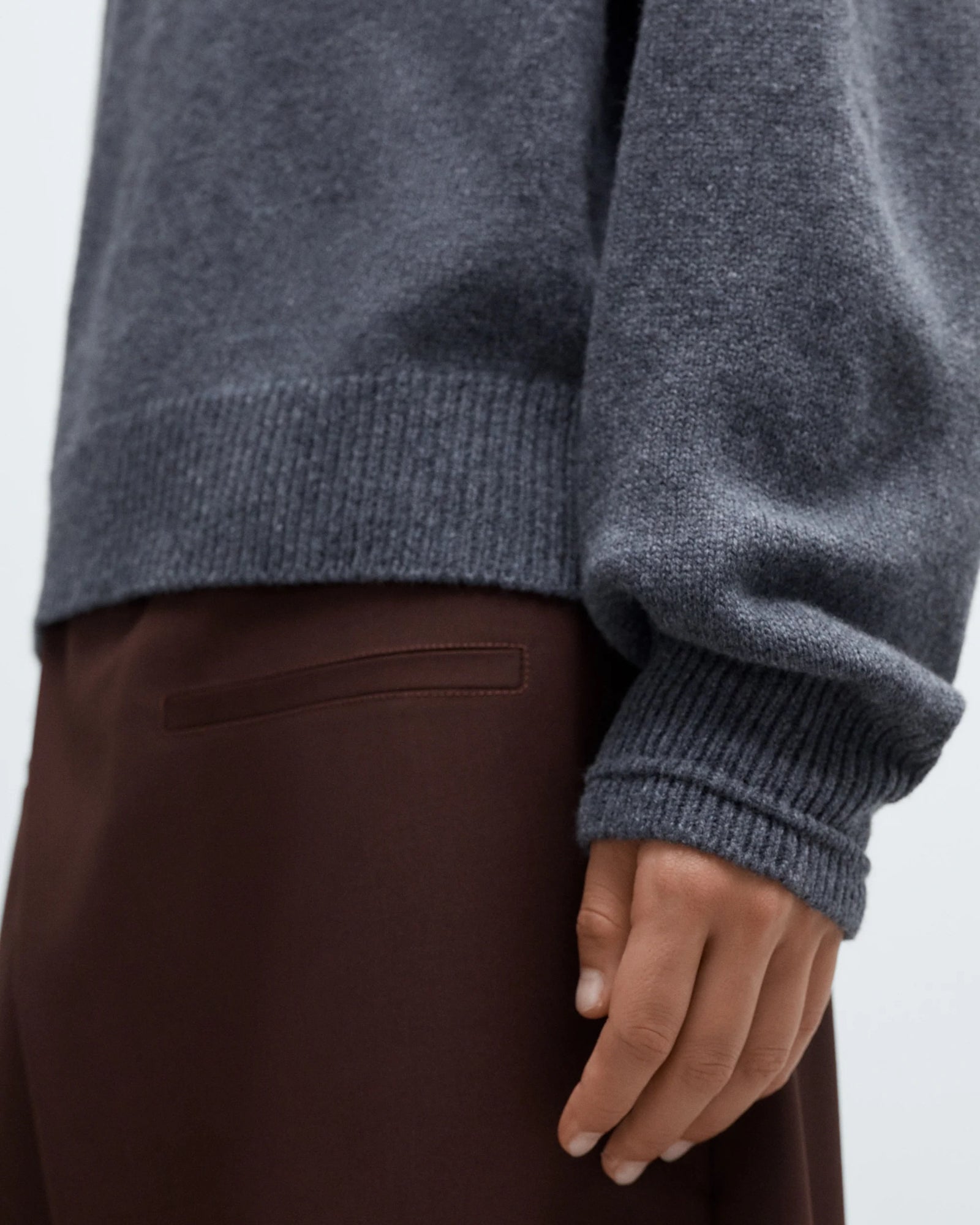 Merino Wool Polo Sweater | Grey