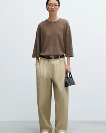 Merino Wool Oversized T-Shirt | Deep Taupe