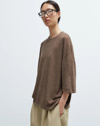 Merino Wool Oversized T-Shirt | Deep Taupe