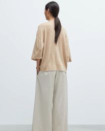 Merino Wool Oversized T-Shirt | Beige