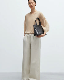 Merino Wool Oversized T-Shirt | Beige