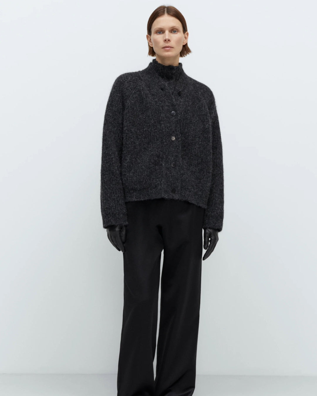 Baby Alpaca Cardigan | Anthracite