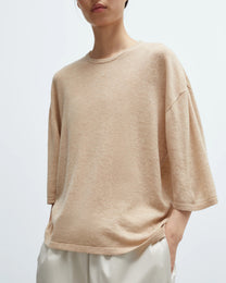 Merino Wool Oversized T-Shirt | Beige