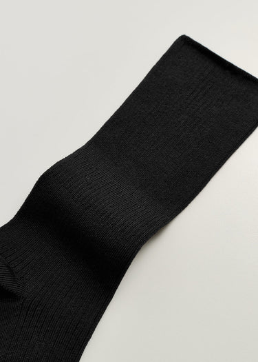 Cotton Rib Socks in Black