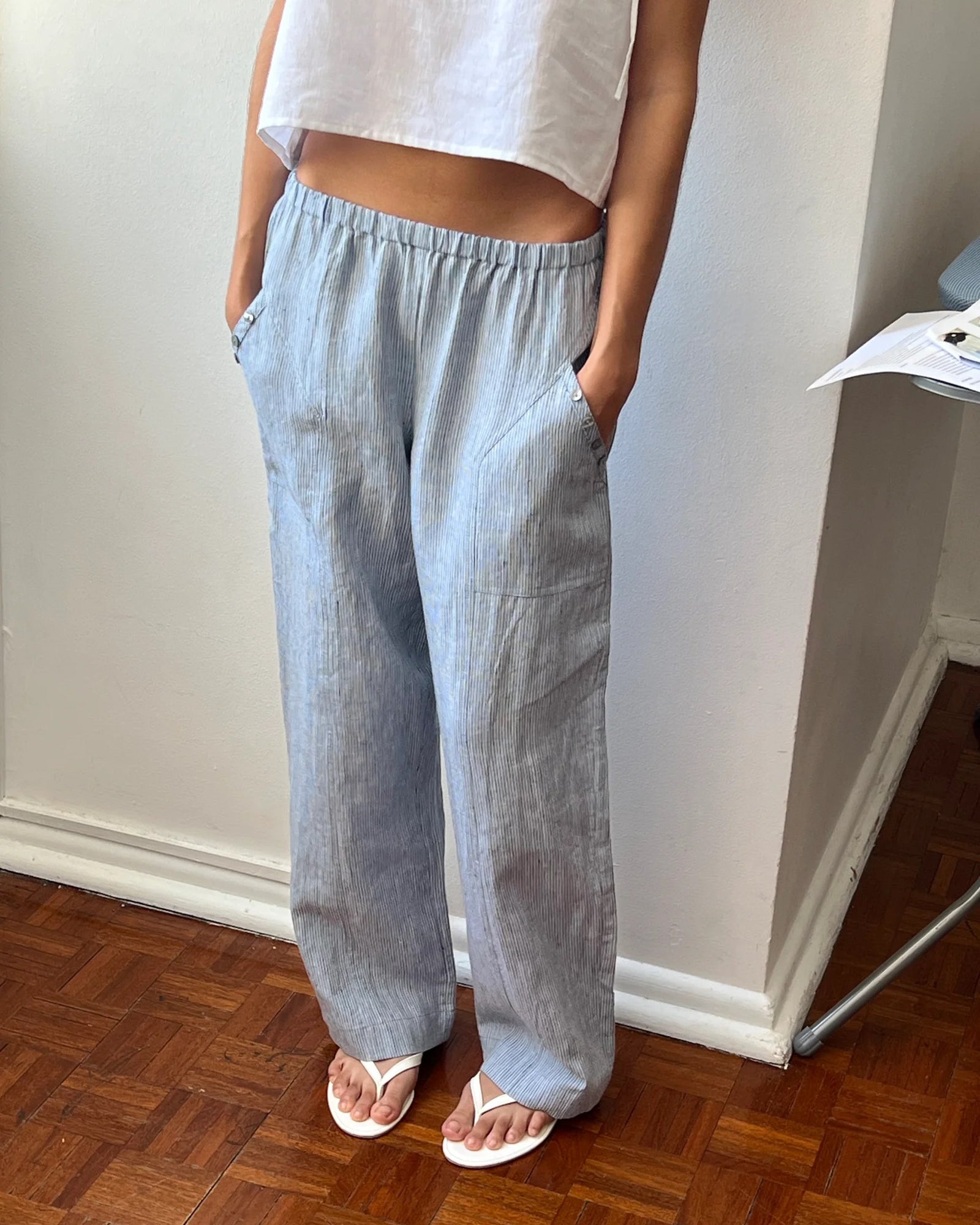 Angle Pocket Pant | Blue Stripe