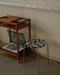 Petit Rond Stool | Stainless Steel / Zebra Fabric