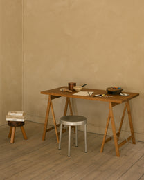 Folding Flat Trestle Table | Warm Brown Birch