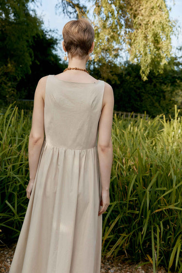 Japanese Cotton Typewriter Henry Dress | Oat
