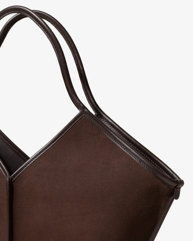 Calella Suede Tote Bag | Dark Brown