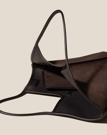 Calella Suede Tote Bag | Dark Brown