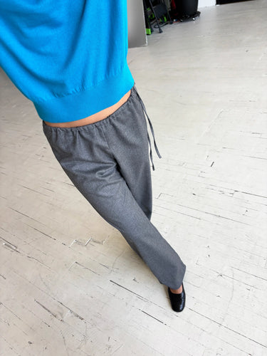 Wool Tie Pants | Grey